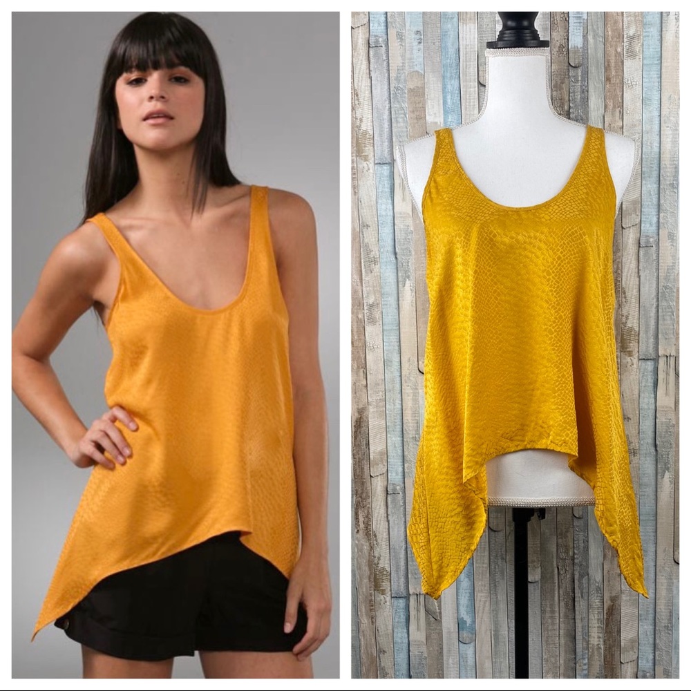 Twelfth St Cynthia Vincent S Gold‎ Drape Silk Tank